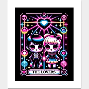 The Lovers Tarot Card Kawaii Cute Pastel Goth Posters and Art